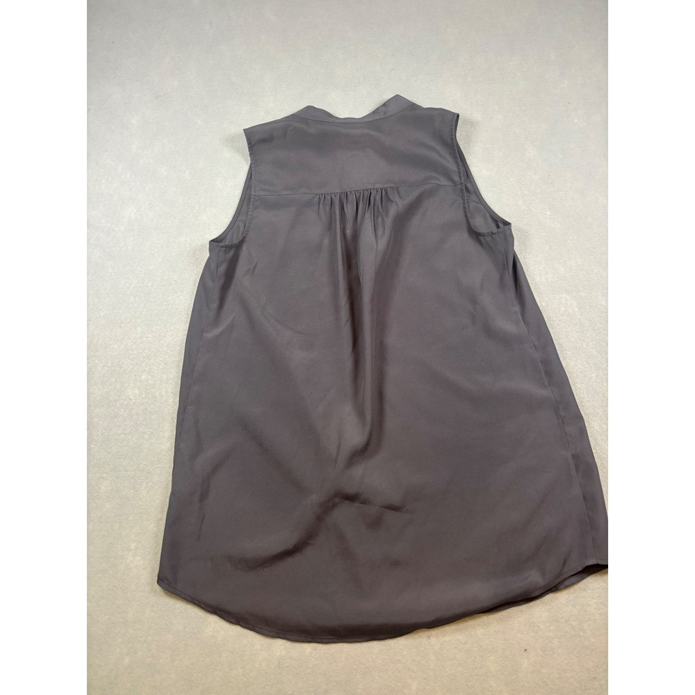 J.Crew Womens Size 2 Dark Gray Sleeveless Button Down Band Collar Blouse Top - Picture 5 of 5